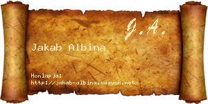 Jakab Albina névjegykártya